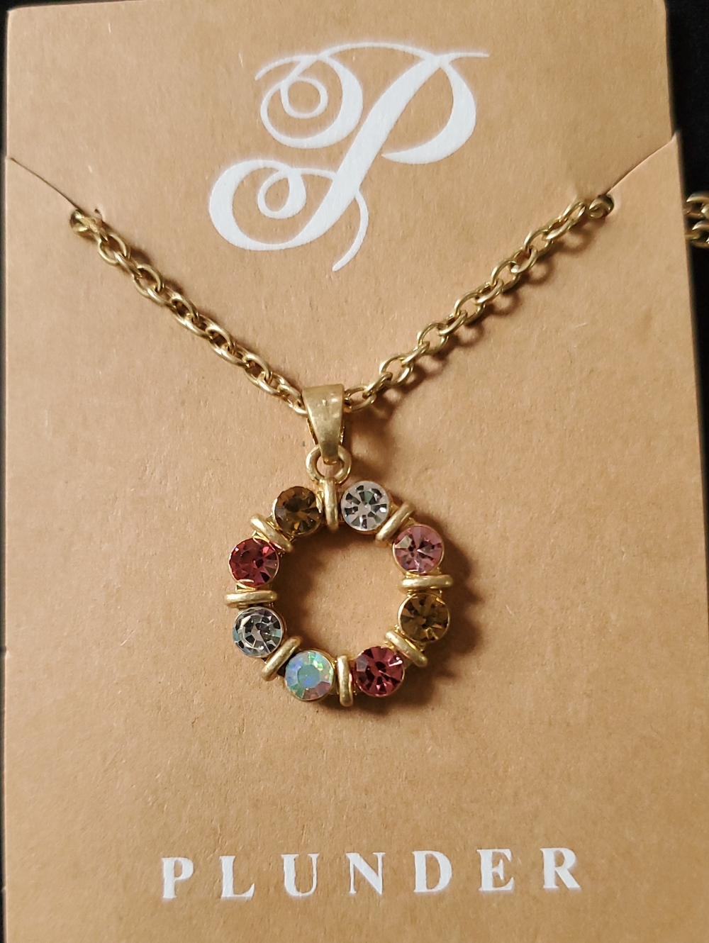 Plunder Multicolor/Clear Faceted Rhinestones Necklace